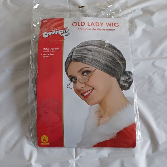 Granny Old Lady Grandma Senor Lady Bun Wig by Rubie's Character Wigs - Picture 1 of 4